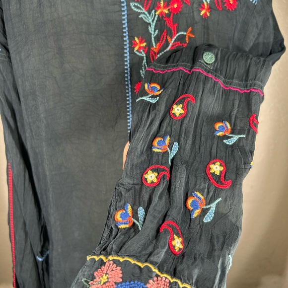 Johnny Was Catina Blouse Almeria in Evergreen Japanese Rayon NWT - Picture 9 of 13